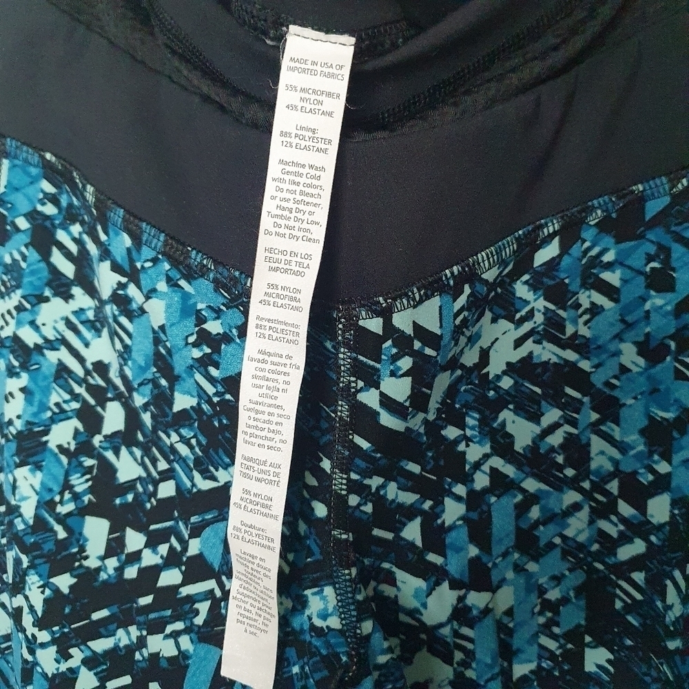 MANDUKA Athletic Leggings Cropped Black/Blue Women's Size S - Picture 9 of 9
